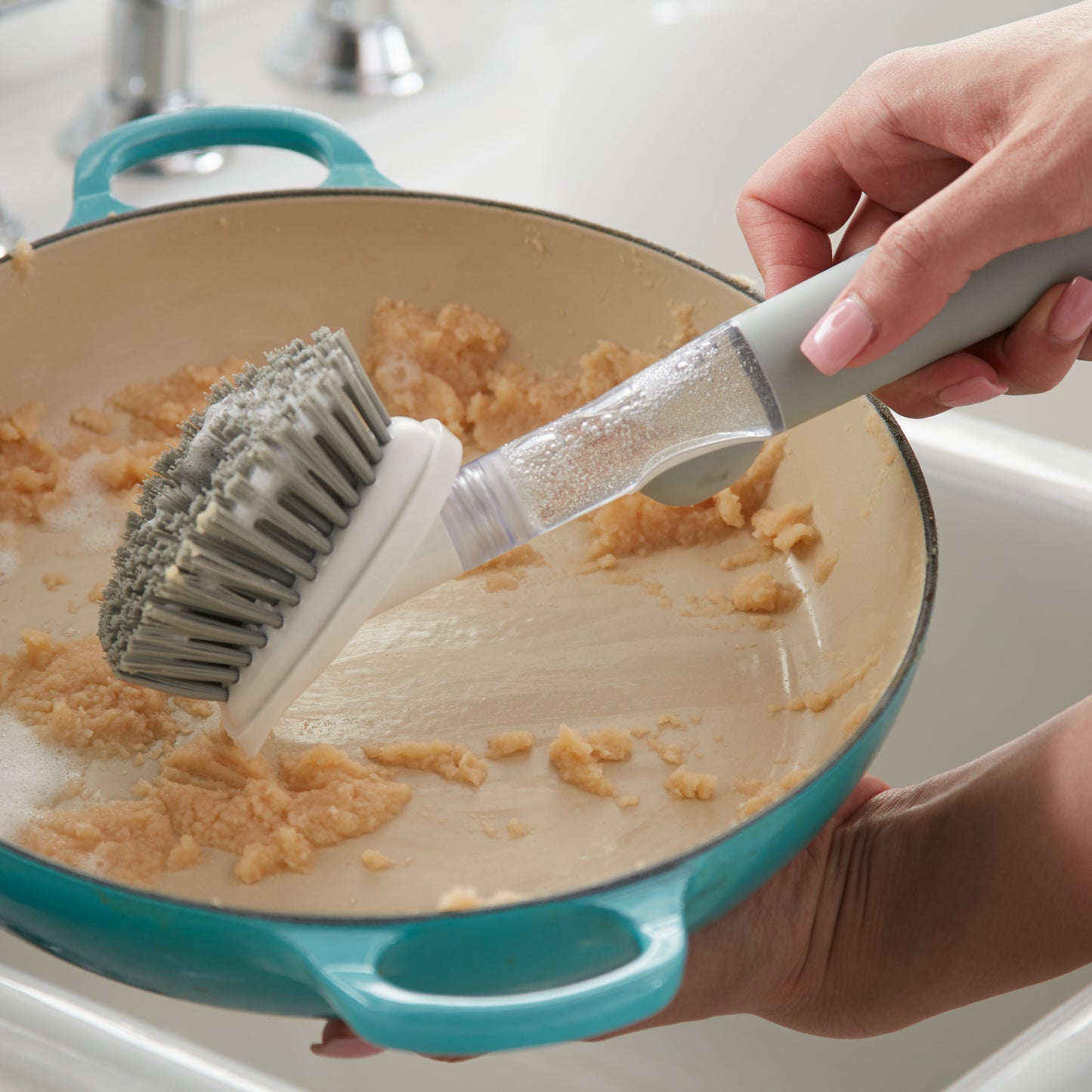 Soap-Dispensing Kitchen Scrub Brush